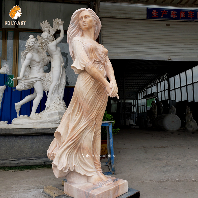 イタリアン ヴィンテージ　女性像の彫刻　ストーンライト製　インテリア　約46cm 楽天市場】イタリア製 女性像 ガーデン オーナメント 花かごを持つ乙女