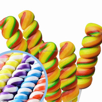 Vente en gros sucette tourbillon couleur bonbon sucré multicolore torsion sucette confiserie