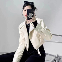 Blouson Moto Premium Blanc pour Femme en Similicuir PU – Manteau Personnalisé pour l'Automne et les Voyages