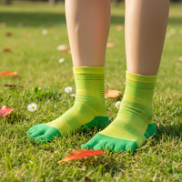 Chaussettes à cinq doigts en nylon à séchage rapide, respirantes, antibactériennes et désodorisantes, avec empeigne large, plusieurs couleurs disponibles