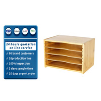 Estante de Almacenamiento de Bambú de Cuatro Niveles Personalizado, Estilo Cajonera, Adecuado para Archivos de Escritorio, Condimentos de Cocina y Clasificación de Cosméticos