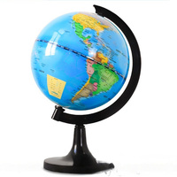 Globo Terráqueo de Plástico de 14.2cm, Educativo, de Escritorio, Mapa Político Geográfico, Base Negra, para Estudiantes, Oficina, Hogar, Decoración, Enseñanza