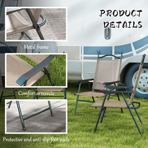 DB para Venta caliente Juego de 4 Sillas De Patio plegables Asiento de tela de malla transpirable Silla de playa deportiva para adultos con reposabrazos Camping Patio - Product Image 6