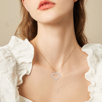 Pendentif en forme de cœur plaqué or rose de haute qualité YILUN, argent sterling 925, diamant CZ, pendentif romantique de luxe pour femmes