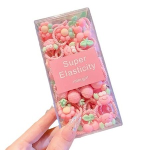20 buah/kotak kualitas tinggi ikat rambut anak-anak elastis Resin buah kartun ikat kepala bayi dengan manis karet gelang aksesoris rambut - Product Image 6