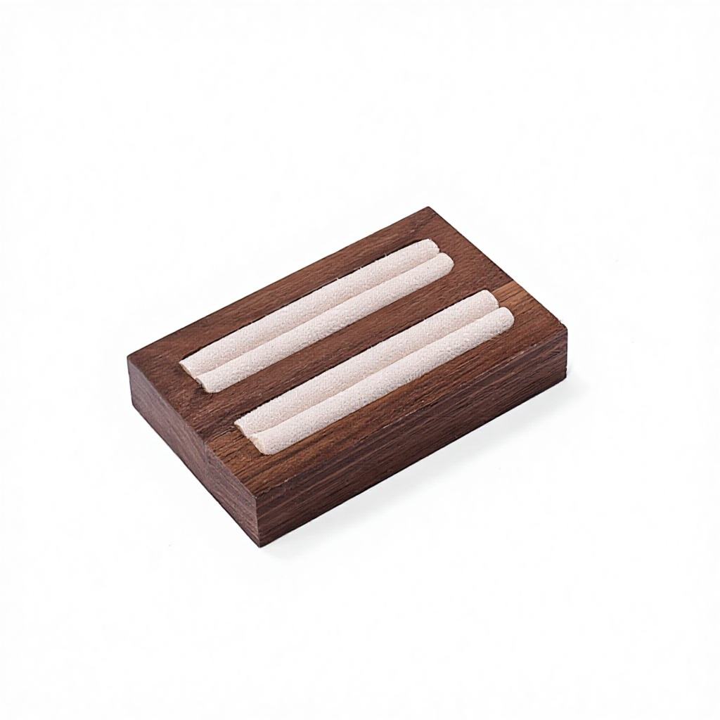 วงแหวนวอลนัทสีน้ำตาลสั้น 2 ร่อง ทอมมี่กำมะหยี่