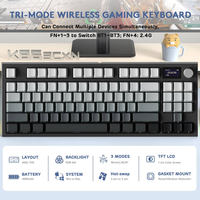 Clavier de jeu mécanique sans fil 2,4 GHz Attack Shark K86 RGB rétroéclairé LED avec écran TFT 87 touches USB-C pour ordinateur de bureau, garantie 1 an