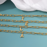 À la mode Dainty Trombone Chaîne Bracelets Cubique Zircone A-Z Initiale Bulle Lettre Bracelet pour Femmes Bijoux Cadeaux