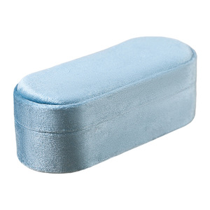 Oval Velvet Jewelry <b>Storage</b> Box Solid Color <b>Ring</b> Case Simple Style Lids Closure for Jewellery <b>Storage</b> - Product Image 4