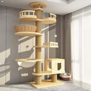 Vente en gros de produits pour animaux domestiques Grattoir en sisal en bois Arbre d'escalade pour chat Tongtian Cadre d'escalade pour chat Nid Arbre à chat - Product Image 4