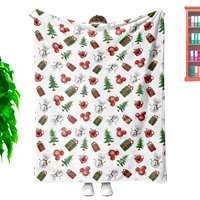 Couverture en peluche de souris de Noël de dessin animé classique de luxe de concepteur personnalisé grande oreille Saint Patrick's Day Magic King Jacquard tricoté