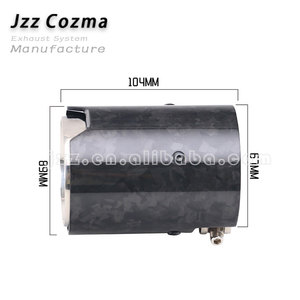 Embout d'échappement <span class=keywords><strong>double</strong></span> pour voiture, entrée 67 mm, <span class=keywords><strong>sortie</strong></span> 89 mm, longueur totale 104 mm, en fibre de carbone, pour <span class=keywords><strong>BMW</strong></span> - Product Image 2