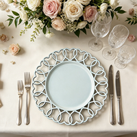 Assiettes de présentation créatives personnalisées en forme de cœur bleu pastel pour mariage, plateau en plastique PP pour la Saint-Valentin, événements et fêtes