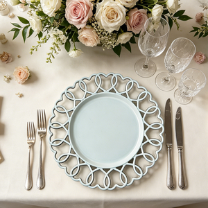 Assiettes de présentation jetables personnalisées créatives en forme de cœur bleu <span class=keywords><strong>pastel</strong></span> pour mariage, plateau en plastique PP pour la Saint-Valentin, événements et fêtes - Product Image 4