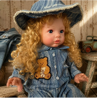 22 Zoll Reborn Baby-Puppe Realistische Neugeborenen-Puppe mit Weichem Vinyl-Kopf und Stoffkörper Kuschelbegleiter Geschenk für Mädchen