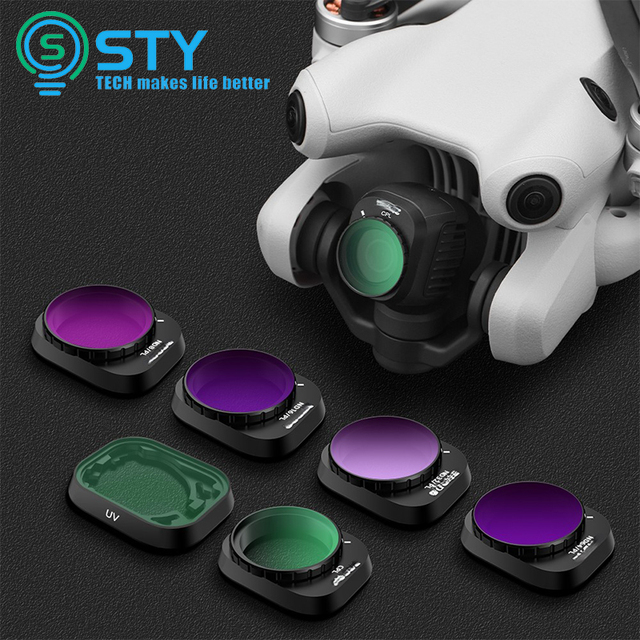 6 Pack CPL ND8 ND16 ND32 ND64 ND128 Neutral Density drone Lens Accessory ND Filter Set Compatible with Mini 3 Pro