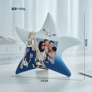 Phong Cách Địa Trung Hải 3 "Handmade <span class=keywords><strong>Nautical</strong></span> Bãi Biển Theo Chủ Đề Hình Ảnh Bằng Gỗ Khung Sò Sò Đồ Trang Trí Khung Ảnh Cho Mùa Hè - Product Image 4