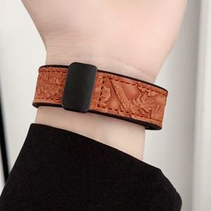 Bracelet de montre en cuir véritable à motif irrégulier pour Samsung avec bracelet en cuir à boucle pliante magnétique pour <span class=keywords><strong>Huawei</strong></span> - Product Image 5