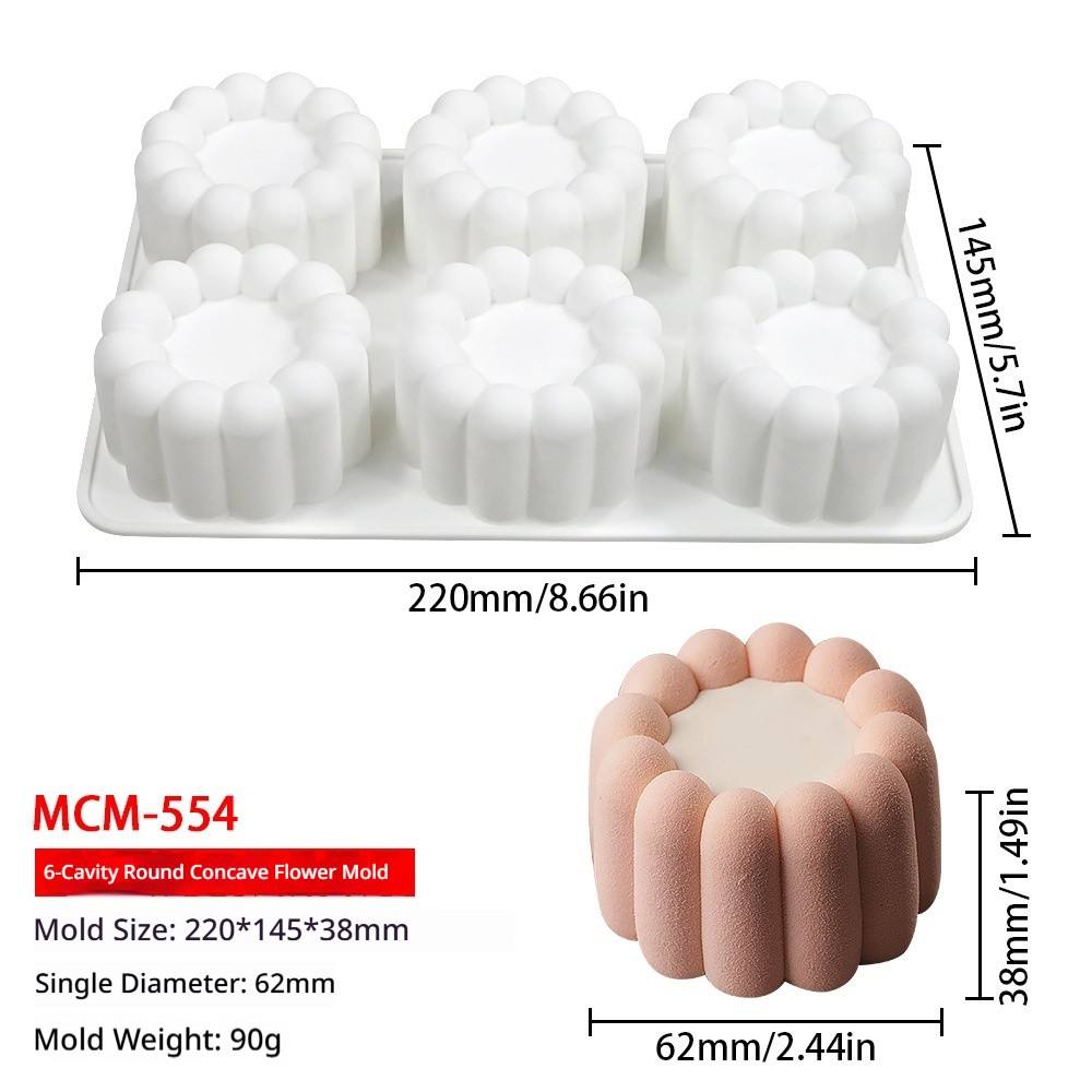 (6 fleurs concaves rondes consécutives 90g) mcm-554