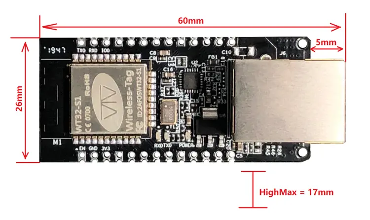 Không dây-tag WT32-ETH01 ESP32 Ethernet module ESP32 ESP32-Dev-kitC Board Wifi Gateway với RJ45 giao diện cho thông minh Gateway