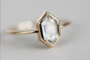 Minimalista Londres azul Topacio declaración anillo rodio plateado 925 Plata oro Luna patrón diseño mujer boda joyería fina - Product Image 4