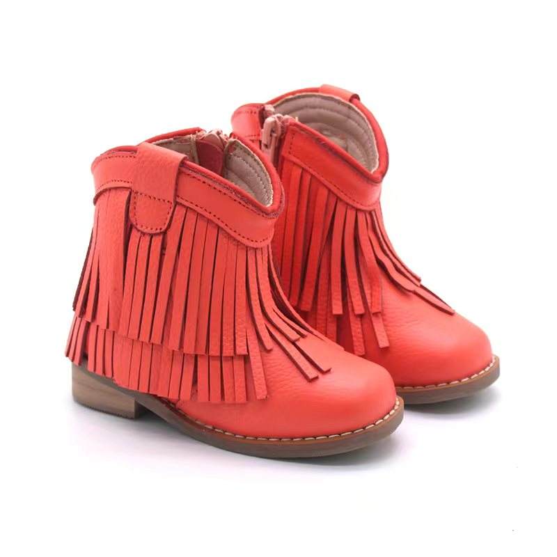 Ankle Boots Girls Red Fringe Boots Wholesale Colorful Kids Fringe