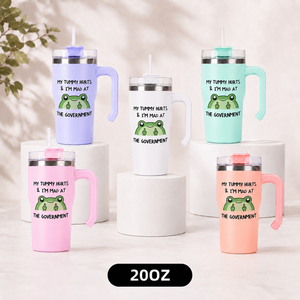 Gobelet isotherme en acier inoxydable personnalisé avec poignée, 14oz, 20oz, 30oz, 40oz, pour mug de voyage imprimé sur mesure, 24h - Product Image 4