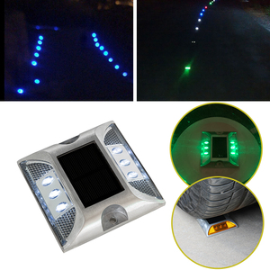 4pcs White <strong>LED</strong> <strong>Solar</strong> Road Stud Aluminum Material IP68 Driveway <strong>Markers</strong> Traffic Light Road <strong>Lane</strong> Divider for Road Warning - Product Image 4