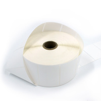 Étiquette thermique adhésive semi-brillante 60x40mm, noyau en carton, vierge, impression directe, pour utilisation en supermarché