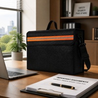 Sac de documents ignifuge OEM grande capacité, organisateur de fichiers ignifuge avec bandoulière réfléchissante pour la maison et le bureau