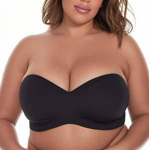 Reggiseno a <span class=keywords><strong>fascia</strong></span> sottile in gel invisibile senza cuciture convertibile per <span class=keywords><strong>taglie</strong></span> forti da donna; Top a tubino antiscivolo senza spalline - Product Image 1