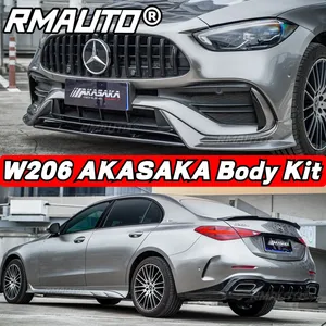 W206 AKASAKA Body Kit Front Bumper Lip <b>Splitter</b> Rear Spoiler Side Skirt Racing Grill for Mercedes Benz C Class W206 2022-2023 - Product Image 5