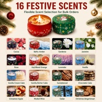 Ensemble cadeau de bougies parfumées de Noël en gros, mini-bougies en boîte, parfum personnalisé, emballage avec logo, OEM ODM