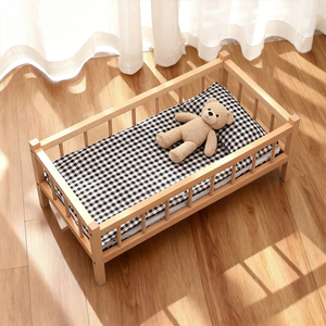 <span class=keywords><strong>Cuna</strong></span> de <span class=keywords><strong>Madera</strong></span> de Simulación para <span class=keywords><strong>Muñecas</strong></span>, Cama Infantil para Juegos de Rol - Product Image 5