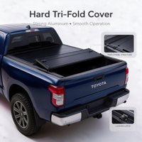 Bâche rigide pliable pour benne de pick-up Toyota Hilux 2015-2024 Ford Ranger Ram 1500 avec verrouillage de la cargaison