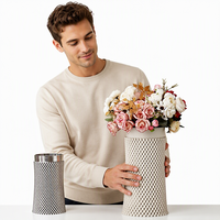 Vase de table imprimé en 3D texturé, de luxe, esthétique, Art Déco, minimaliste, écologique, cuit à haute température, Pâques