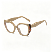 Lunettes anti-lumière bleue œil de chat géométriques tendance SM22013 - Monture légère en PC avec verres en résine transparente pour hommes et femmes