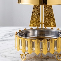 Nouveau design – Réchaud commercial 8L à chauffage alcoolisé avec motif voilier, chauffe-plats doré pour buffet, idéal pour la restauration hôtelière