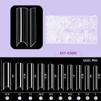 Ongles en denim transparents semi-adhésifs de style français XXL, les plus vendus, avec logo préconçu et personnalisable
