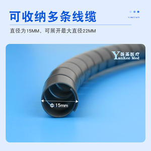 Funda Protectora para Cable de Monitor ECG Yankee Med, 15 mm de Diámetro, 1 m de Longitud, Cubierta de Plástico Negra para Cable con Clip - Product Image 3