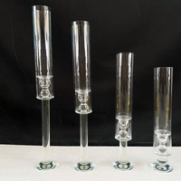 Lot de 4 grands bougeoirs en tube de verre pour décoration de table de mariage MH-TZ0748
