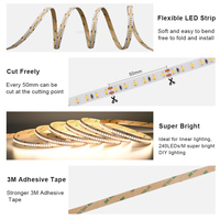 Bande lumineuse LED SMD2835 à faible consommation d'énergie, indice de reproduction des couleurs élevé (CRI 95), CCT réglable, dimmable, garantie 7 ans, pour éclairage de studio professionnel