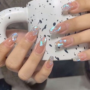 <span class=keywords><strong>Ongles</strong></span> artificiels de luxe faits à la main à presser, avec strass, en <span class=keywords><strong>acrylique</strong></span>, à couverture complète, avec <span class=keywords><strong>kit</strong></span> de pose - Product Image 4