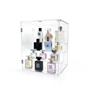 Custom High Transparency Makeup Storage 3-Tier Acrylic Perfume Display Stand with Riser