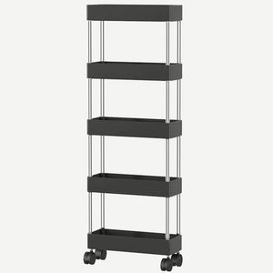 Chariot de rangement mobile à roulettes, étagère de rangement étroite, organisateur de rangement pour espaces restreints - Product Image 6