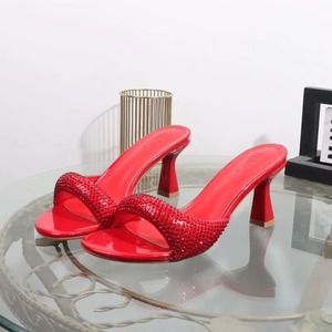 Unique Chaussures Talon Open Toe Summer <b>Pink</b> Green Slipper <b>Heels</b> for <b>Women</b> - Product Image 4