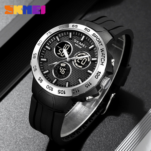 <span class=keywords><strong>Montre</strong></span> numérique pour homme Skmei 2106, mode ODM, étanche 5 ATM, double heure, <span class=keywords><strong>bracelet</strong></span> <span class=keywords><strong>en</strong></span> <span class=keywords><strong>plastique</strong></span>, alarme, noire - Product Image 5