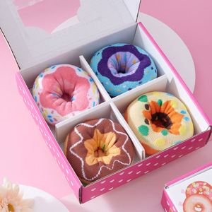 4 pares de calcetines cómodos y absorbentes del sudor Peach Donut - Product Image 3
