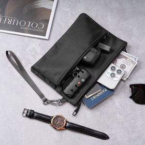 Borsa Portavalori Portatile Antifurto a Doppio Strato in Oxford con Cerniera, Resistente all'Acqua, per Passaporti e Documenti Notarili - Product Image 2