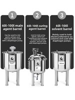 Cuve de stockage industrielle en acier inoxydable sur mesure avec agitateur et dispositif de décharge sous pression, capacité 40/60/100 litres, cuve mélangeuse